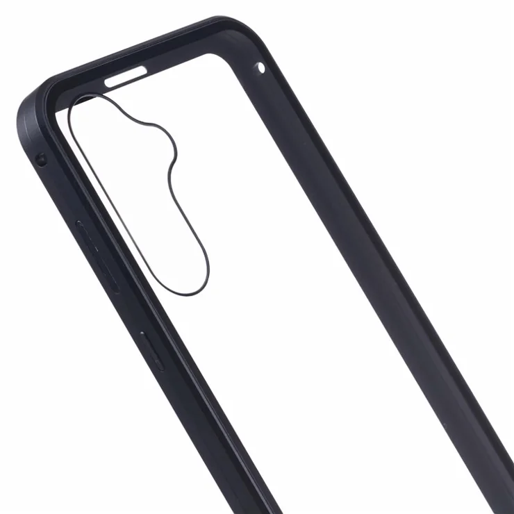 For Samsung Galaxy A15 5G Case Double Sided HD Tempered Glass Phone Shell Magnetic Full Protection Phone Cover - Black