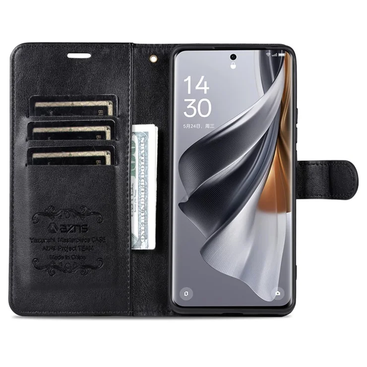 AZNS For Huawei Pura 70 Case Wallet Leather Scratch-proof Phone Cover with Magnetic Clasp - Black