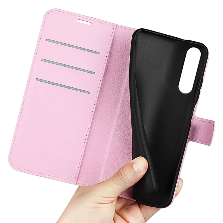 For Sony Xperia 1 VI Magnetic Case PU Leather Litchi Texture Phone Stand Cover - Pink