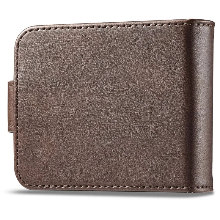 LC.IMEEKE For Samsung Galaxy Z Flip6 5G Case Scratch-resistant Leather+PC Calf Texture Stand Phone Cover - Brown