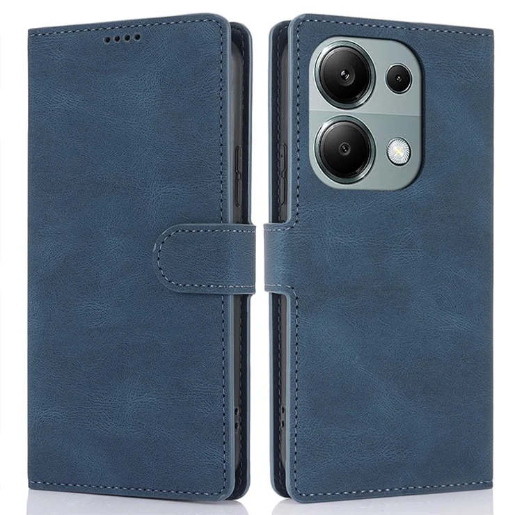 For Xiaomi Redmi Note 13 Pro 4G / Poco M6 Pro 4G Case Magnetic Clasp Card Holder Stand Phone Shell - Blue