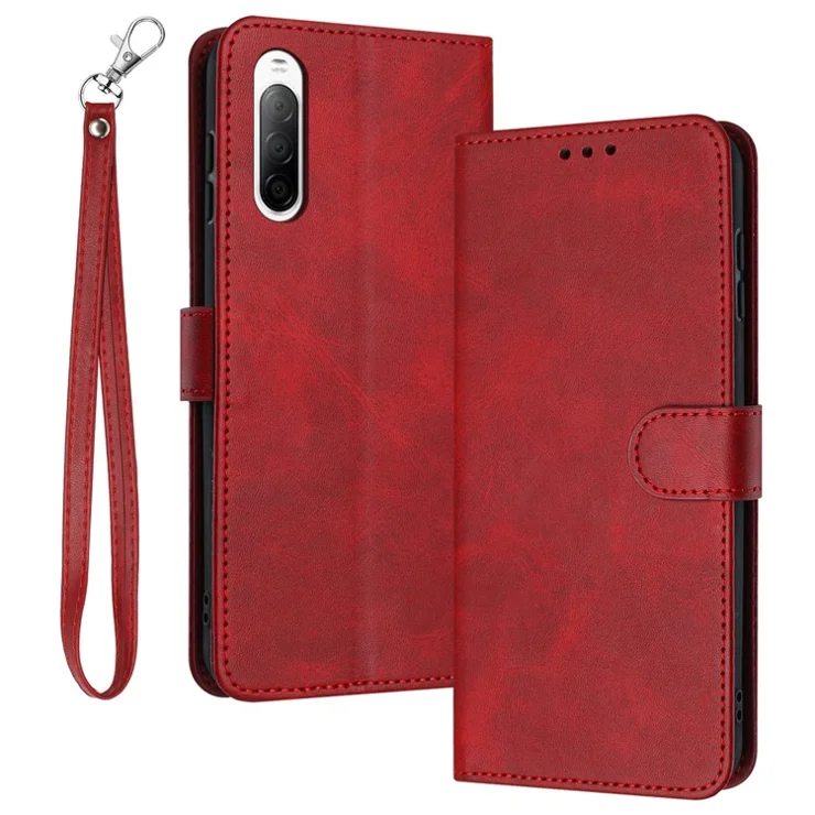 For Sony Xperia 10 VI Wholesale Phone Stand Case Business Style PU Leather Cover Wallet - Red