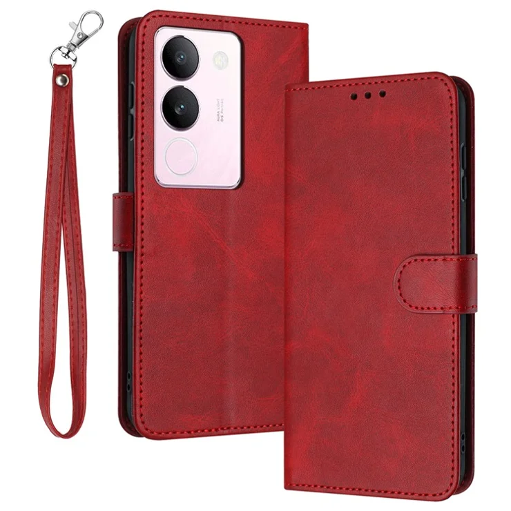 For vivo S17 5G / S17 Pro 5G / S17t 5G / V29 5G / V29 Pro 5G Fall Protection Case Calf Texture Phone Cover - Red