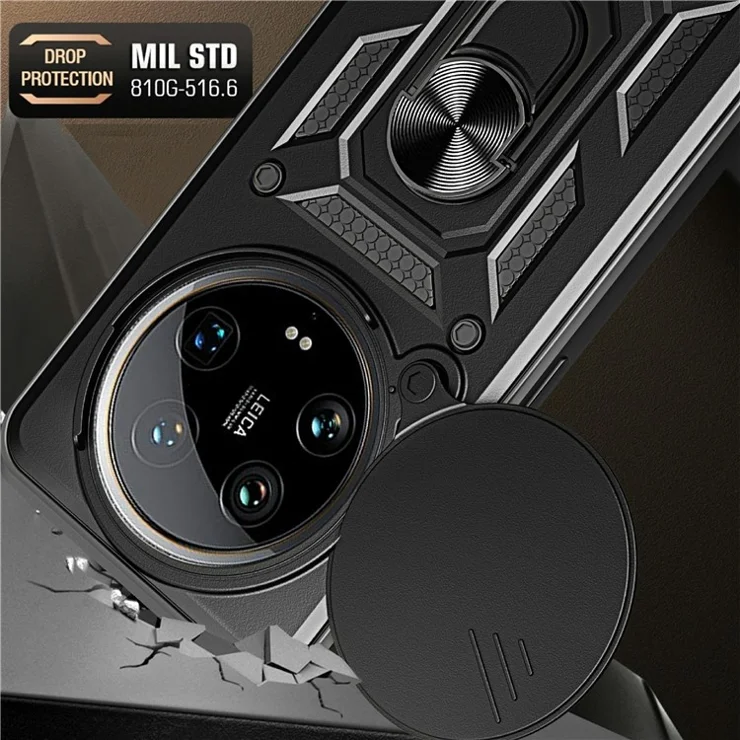 For Xiaomi 14 Ultra Phone Cover Camera Protection Bump Proof PC+TPU Back Case - Silver