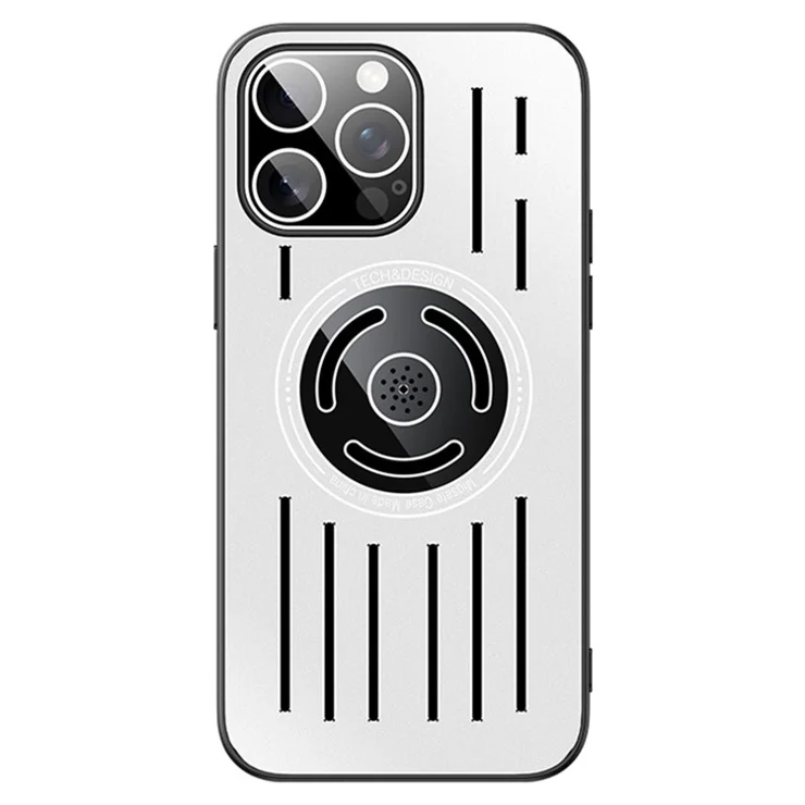 For iPhone 13 Pro Max 6.7 inch Magnetic Cover TPU+Metal Anti-drop Heat Dissipation Phone Case with Lens Film - Silver