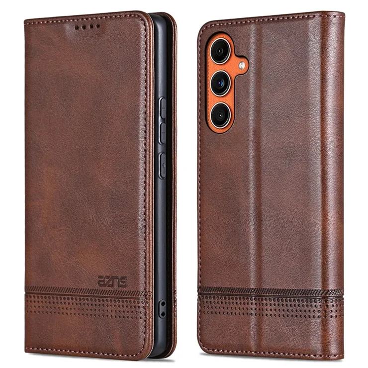 AZNS For Samsung Galaxy M55 5G / C55 5G / F55 5G Case Wallet PU Leather Magnetic Absorption Phone Cover - Coffee