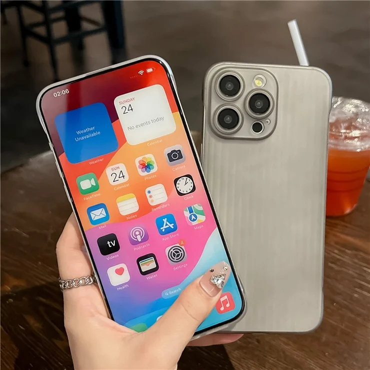 For iPhone 13 Pro Max Slim-Fit Frameless PC Phone Case Rubberized PC Phone Cover - Translucent Grey