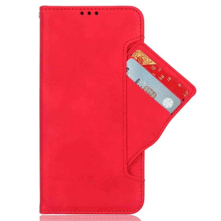 For Sony Xperia 1 VI Shockproof Case Multiple Card Slots Leather Phone Cover - Red
