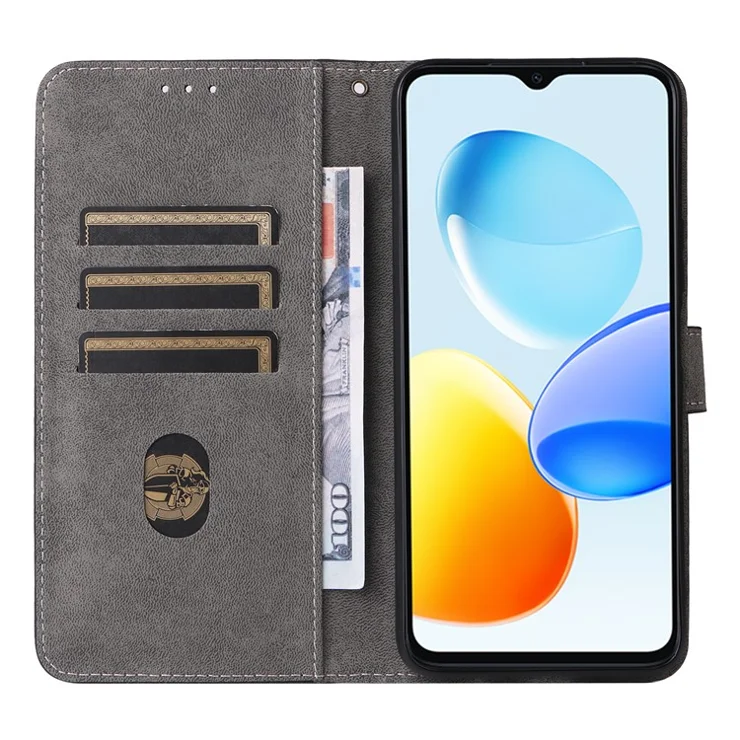 For Honor Play 50 / 50m Phone Case PU Leather Flip Wallet Cover with RFID Blocking - Black