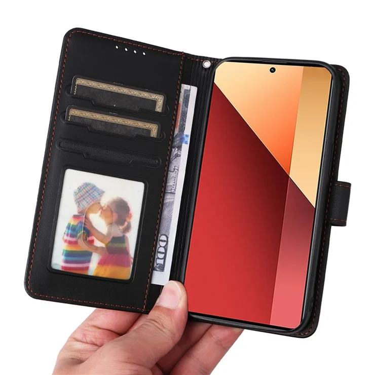 For Xiaomi Redmi Note 14S 4G / Note 13 Pro 4G / Poco M6 Pro 4G Magnetic Case BETOPNICE Detachable PU Leather Phone Cover with Strap - Black