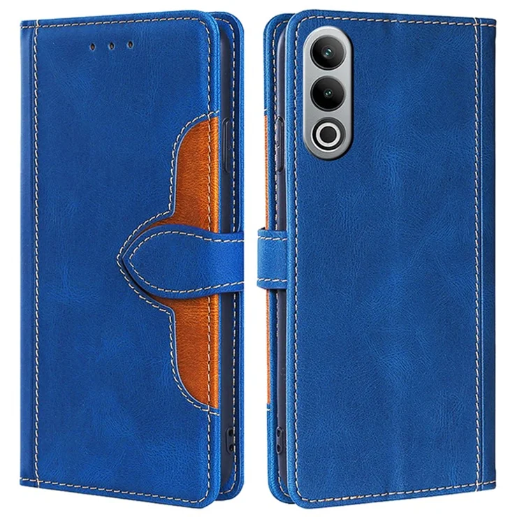 For OnePlus Nord CE4 5G Case Stand PU Leather Skin Touch Feeling Phone Cover - Blue