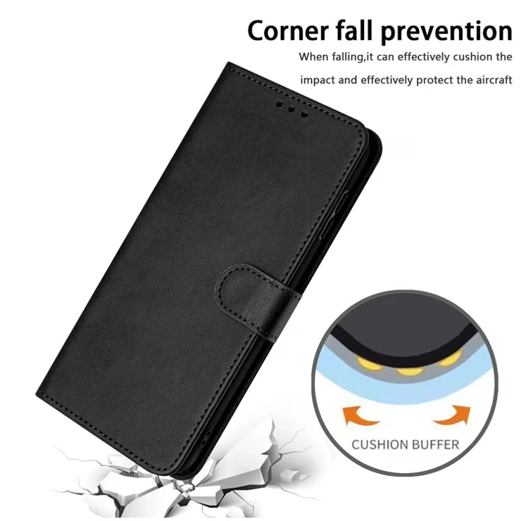 For TECNO Pop 8 / Spark Go 2024 4G / Infinix Smart 8 4G / Hot 40i / Spark 20C / itel P55 / Infinix Smart 8 Pro 4G Leather Phone Case - Black