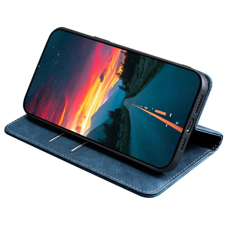 For Samsung Galaxy M55 5G / C55 5G / F55 5G Leather Case RFID Blocking Wallet Phone Cover - Blue
