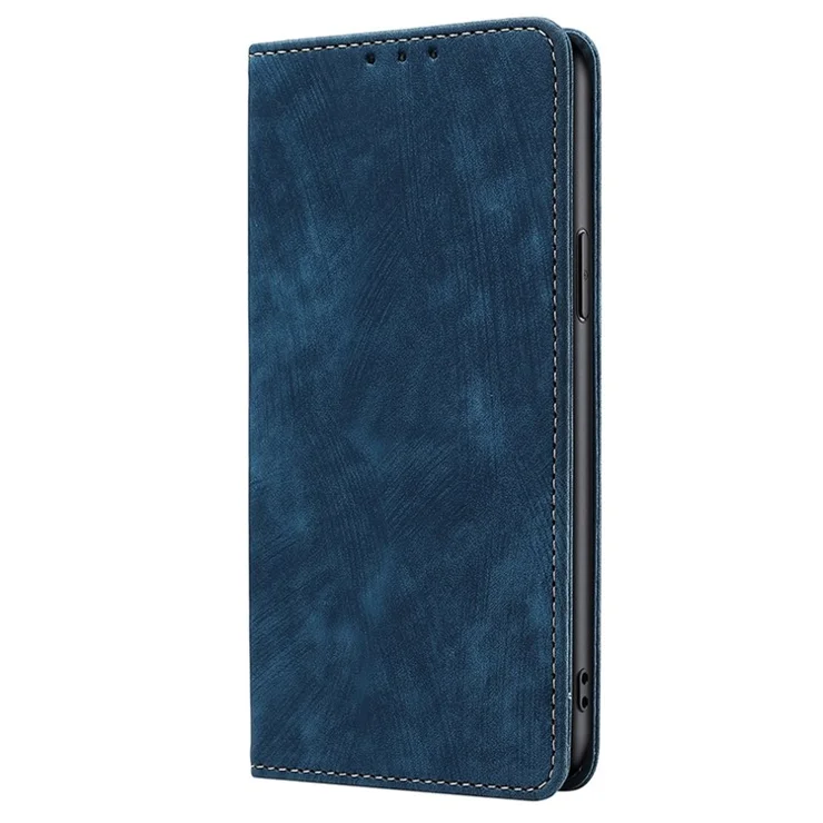For Xiaomi Redmi A3 4G / Poco C61 4G Case RFID Blocking PU Leather TPU Shockproof Flip Cover - Blue