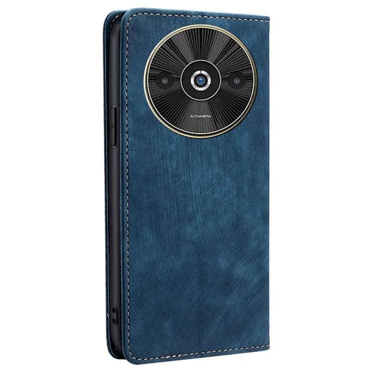 For Xiaomi Redmi A3 4G / Poco C61 4G Case RFID Blocking PU Leather TPU Shockproof Flip Cover - Blue