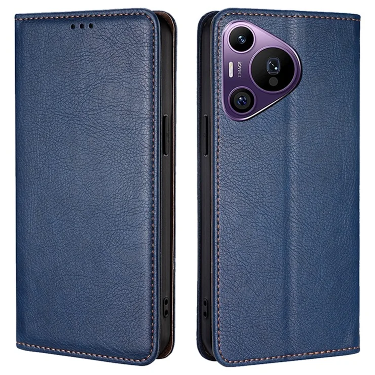 For Huawei Pura 70 Pro / Pura 70 Pro+ Case Wallet PU Leather Magnetic Auto-Absorbed Phone Cover - Blue