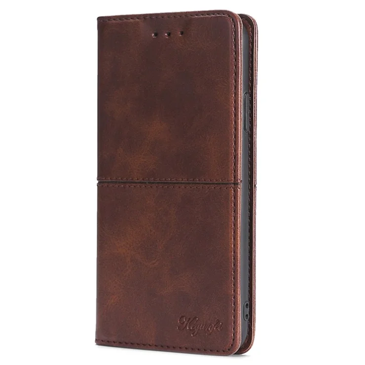 For Samsung Galaxy M55 5G / C55 5G / F55 5G Case Flip Stand PU Leather Card Holder Phone Cover - Dark Brown