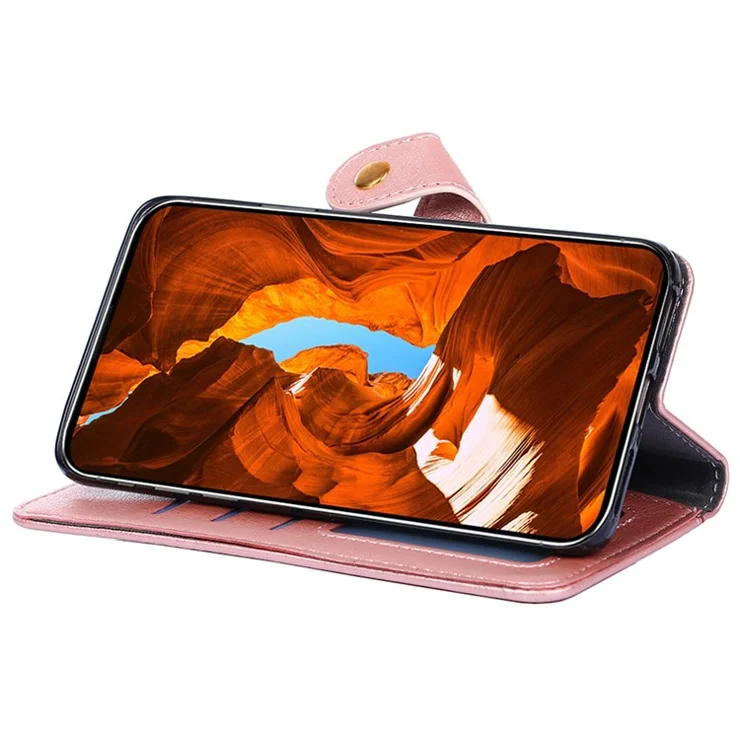 For Infinix Note 40 Case Zipper Purse Phone Cover with Wrist Straps - Rose Gold