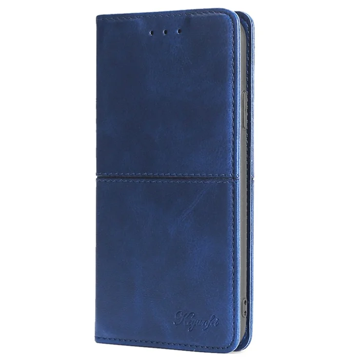 For Infinix Note 40 Case PU Leather Cowhide Texture Phone Cover Magnetic Absorption - Blue