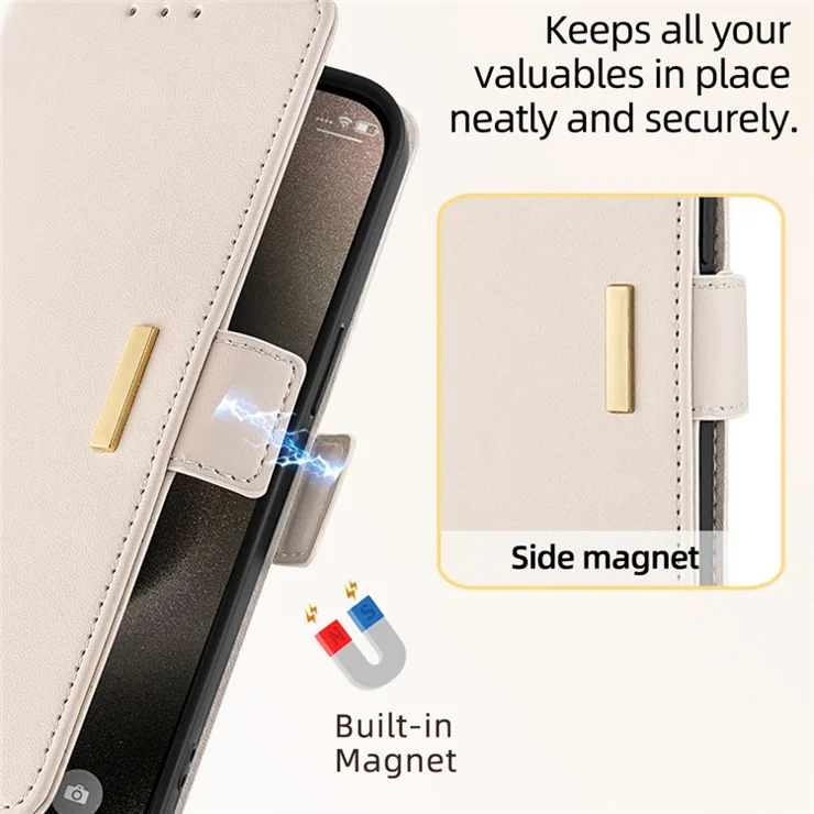 For TECNO Pova 6 5G Crossbody Wallet Case PU Leather Purse Card Slots Flip Phone Cover - White