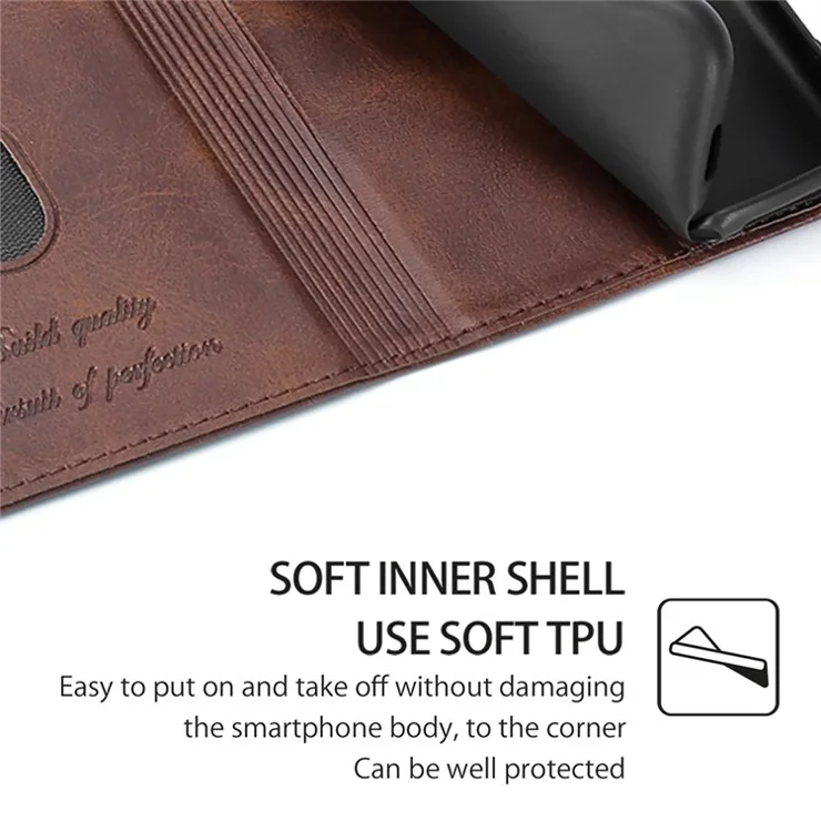 For Huawei Pura 70 Case PU Leather Magnetic Closure Drop Resistance Phone Cover - Dark Brown