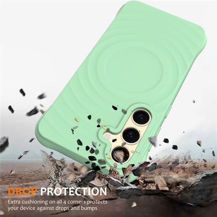For Samsung Galaxy S24+ Magnetic Case Compatible with MagSafe Liquid Silicone Phone Cover - Green
