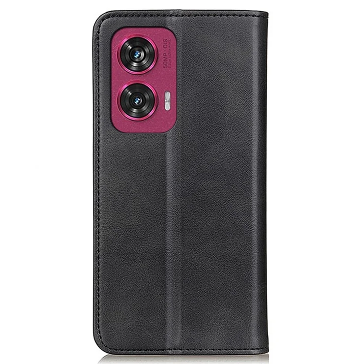 For Motorola Edge 50 Fusion 5G Case Split Leather Wallet Phone Cover Magnetic Closing - Black