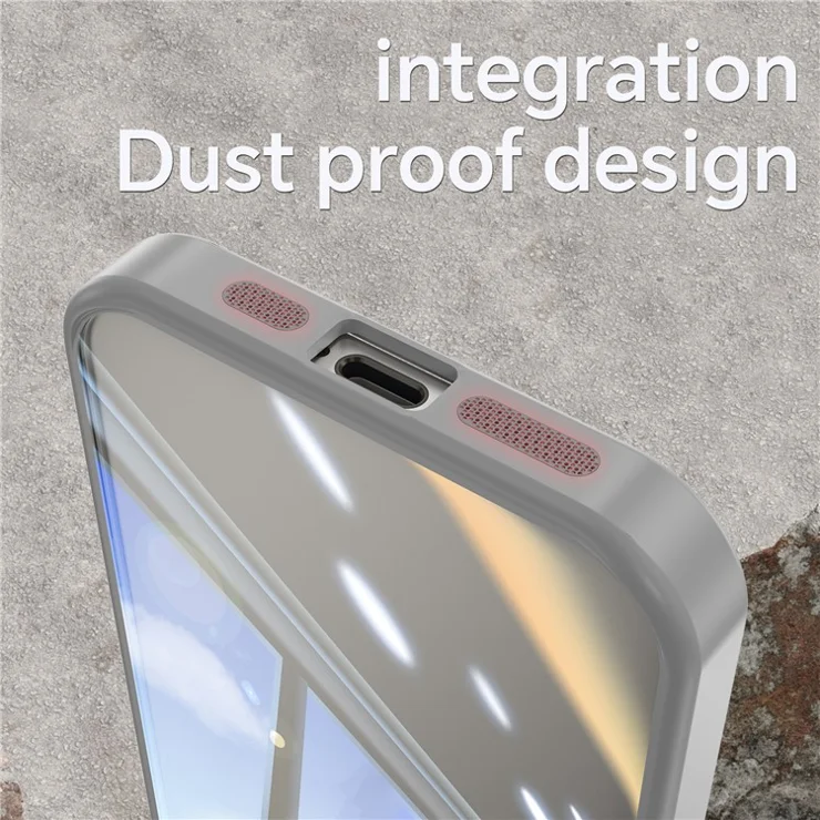 For iPhone 12 Case Camera Protection Metal Buttons TPU + Acrylic Anti-Scratch Phone Cover - Grey
