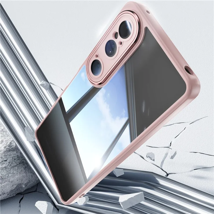 For Sony Xperia 1 VI Case Drop-Proof TPU + Acrylic Protective Phone Cover - Pink