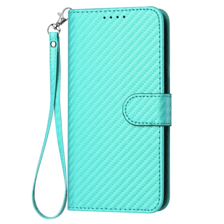 YX0070 For Motorola Moto G Play (2024) 4G Case Carbon Fiber Texture Leather Phone Stand Cover - Baby Blue