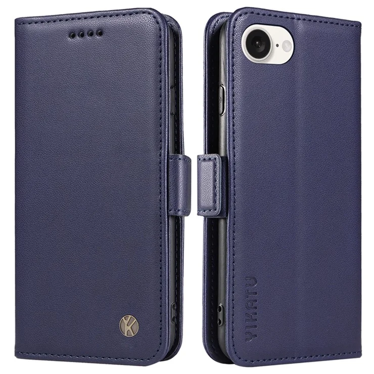 YIKATU YK-003 For iPhone 16e Case Leather Wallet Phone Cover Mobile Accessories Wholesale - Sapphire