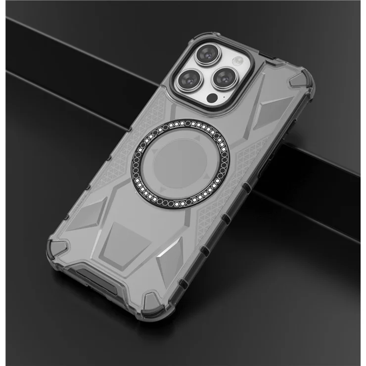For iPhone 15 Pro Max Case Compatible with MagSafe TPU + PC Magnetic Phone Cover - Grey