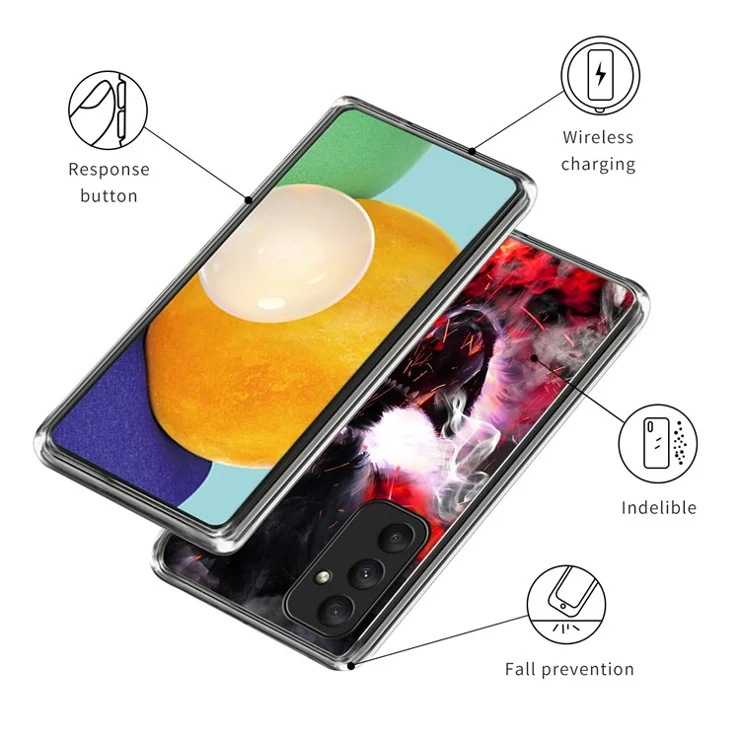 For Samsung Galaxy A55 5G Case Pattern Print Design TPU Flexible Phone Cover - Fierce Wolf