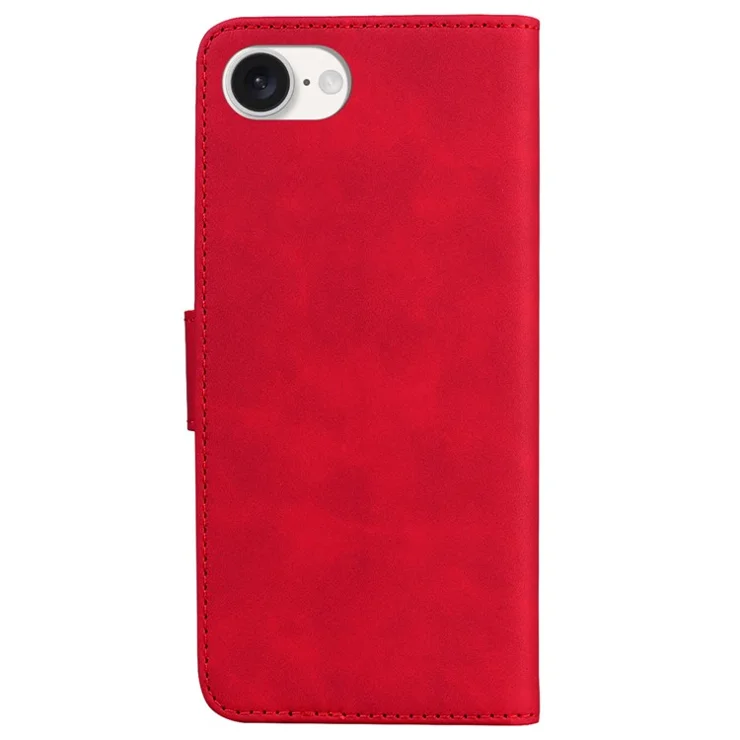 For iPhone 16e Case Anti-Drop Solid Color Leather Phone Cover Mobile Accessories Wholesale - Red