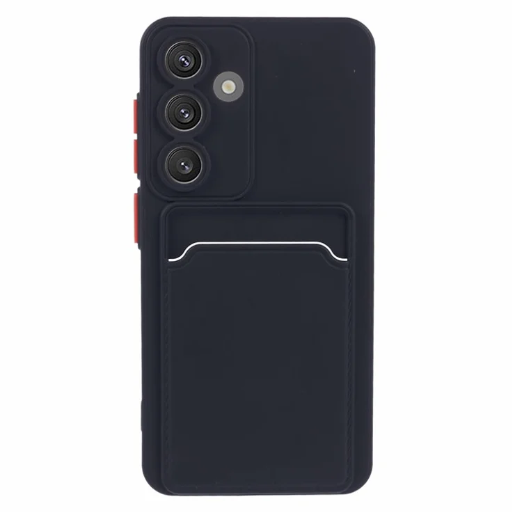 For Samsung Galaxy A05s 4G Case Card Holder Mobile Phone TPU Back Cover - Black