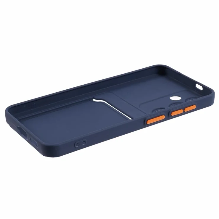 For Samsung Galaxy A55 5G Case Card Slot Anti-scratch Soft TPU Phone Back Cover - Dark Blue