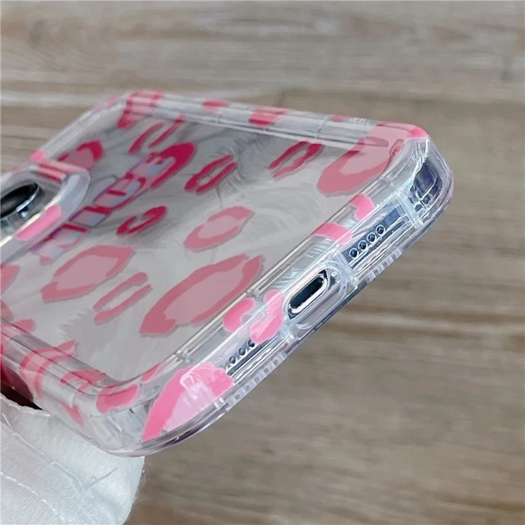 For iPhone 15 Pro Case IMD Pattern Printing Protective TPU Phone Cover - Pink Leopard