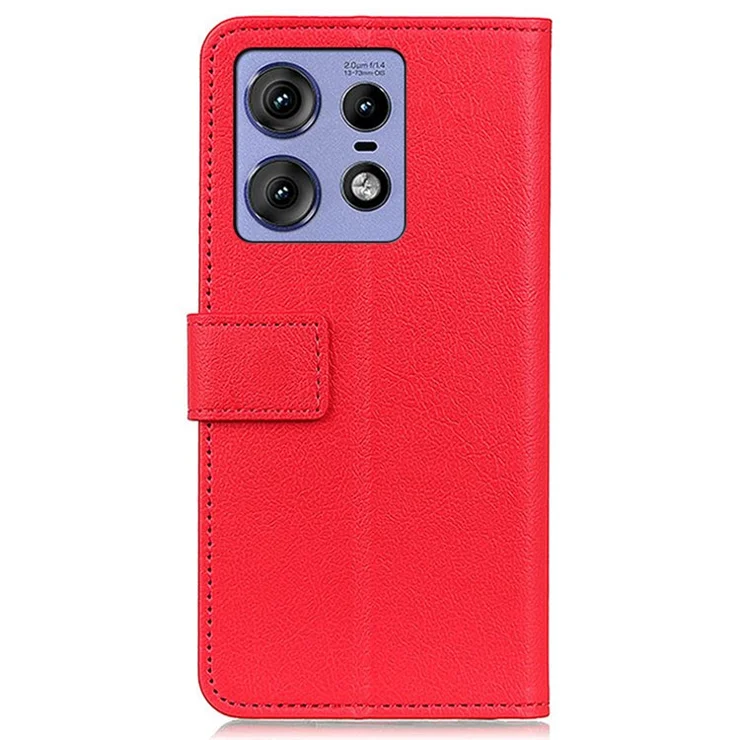 For Motorola Edge 50 Pro 5G Case Anti-Shock Phone Protective Shell Viewing Stand Leather Wallet Phone Cover - Red