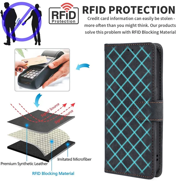 For Infinix Note 40 Case RFID Blocking Anti-Scratch PU Leather Phone Cover - Green