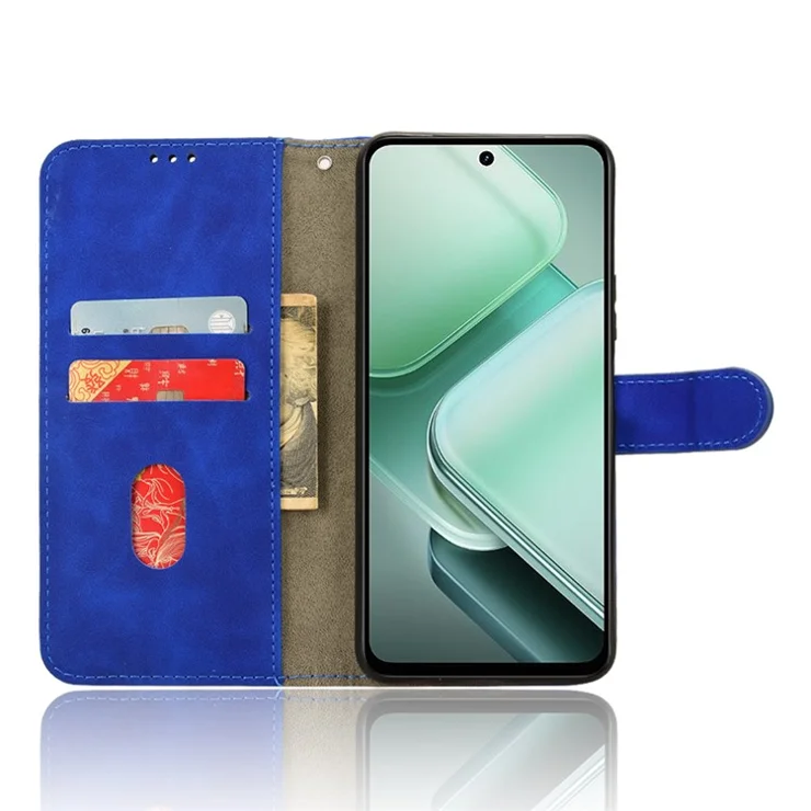 For vivo iQOO Z9x 5G Case Skin-touch PU Leather Wallet Flip Phone Cover - Blue