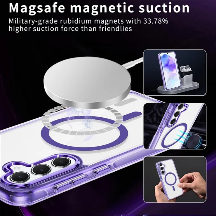 For Samsung Galaxy A55 5G Case Compatible with MagSafe TPU+PC Clear Phone Cover - Baby Blue