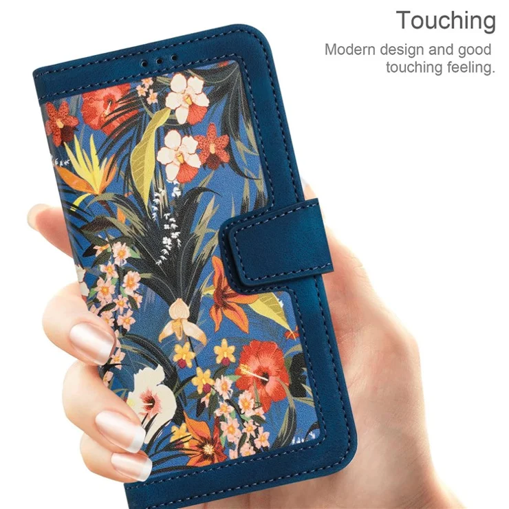For Xiaomi Redmi Note 13 Pro 5G / Poco X6 5G Case Anti-Scratch PU Leather Phone Shell with Card Holder - Dark Blue