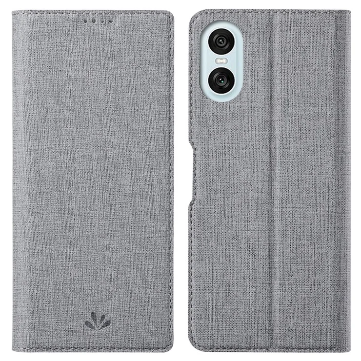 VILI DMX Series For Sony Xperia 10 VI Case Card Holder Leather Stand Phone Cover - Grey