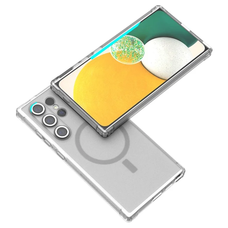 GW20 For Samsung Galaxy S24 Ultra Phone Cases Wholesale TPU+PC Back Cover Compatible with MagSafe - Transparent