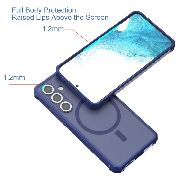 GW20 For Samsung Galaxy S24+ Case Compatible with MagSafe TPU+PC Matte Phone Cover - Dark Blue