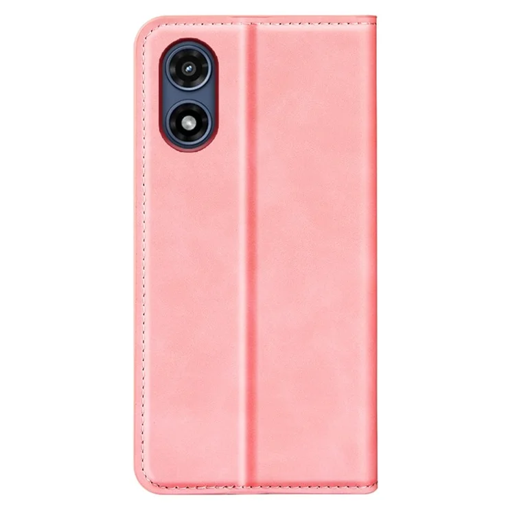 For Motorola Moto G Play (2024) 4G Case PU Leather Wallet Folio Flip Phone Cover - Pink