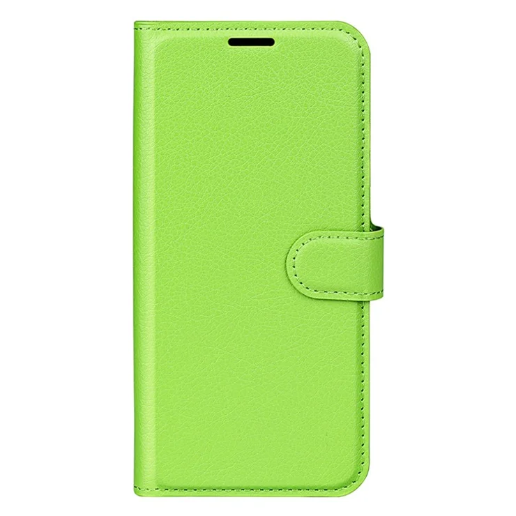 For Motorola Moto G Play (2024) 4G Wallet Case Litchi Texture Phone Leather Cover - Green