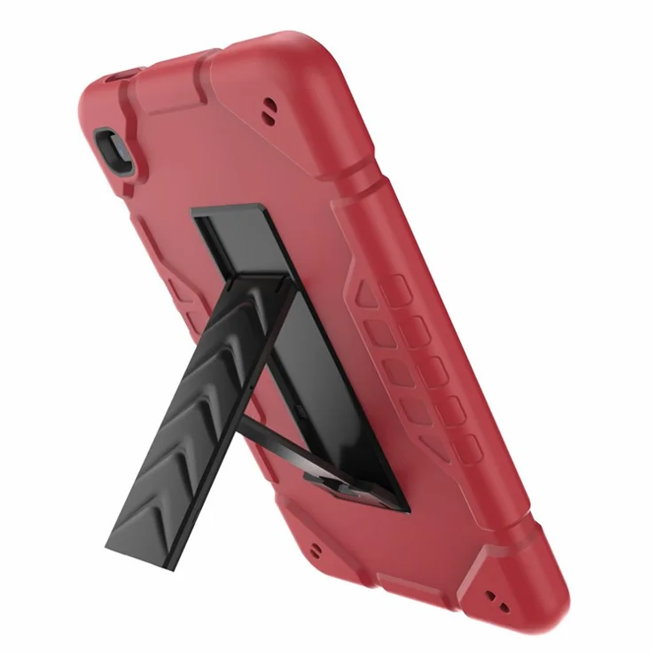 For Samsung Galaxy Tab A7 Lite 8.7-inch Kickstand Case TPU + PC 2 in 1 Dual Layer Protective Cover - Red+Black