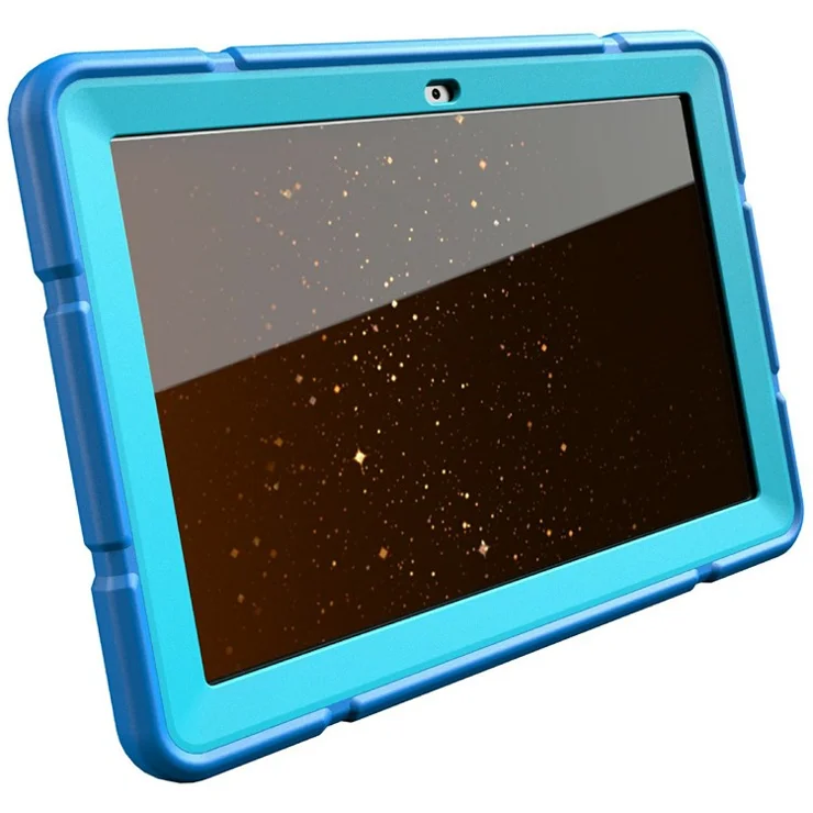 For Amazon Fire HD 10 (2021) Case TPU + PC High Impact Resistant Cover with Kickstand - Blue+Blue