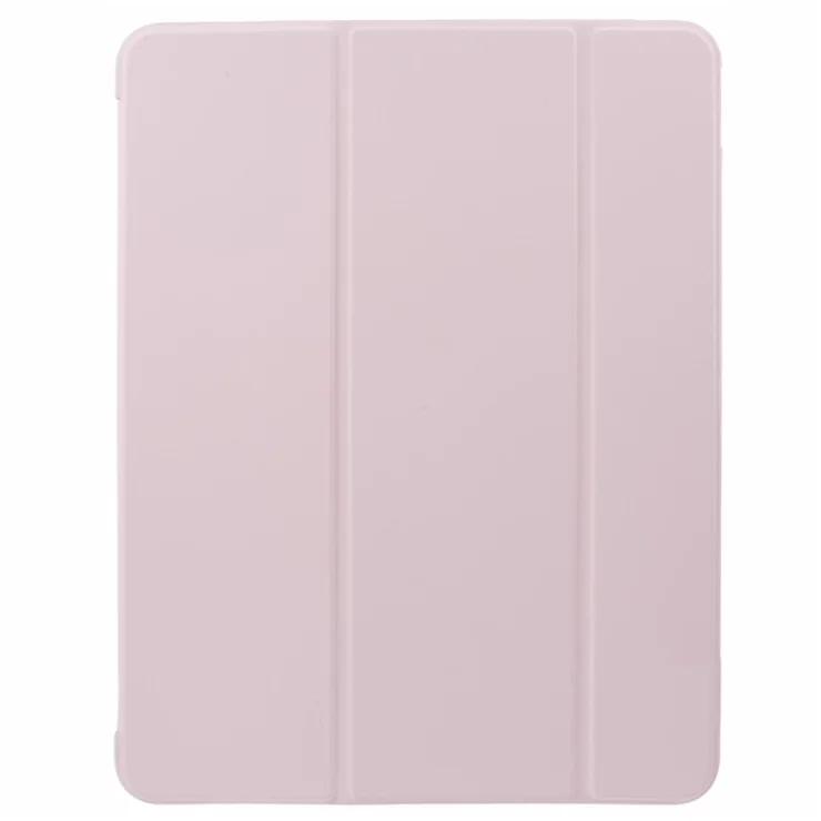 For iPad Pro 11 (2024) Case Leather + Honeycomb TPU Tablet Cover Tri-Fold Stand - Pink
